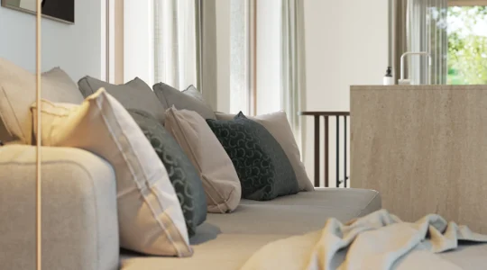 Produktvisualisierung von dekorativen Accessoires für ein Mehrfamilienhaus in Ruschlikon, Zürich.