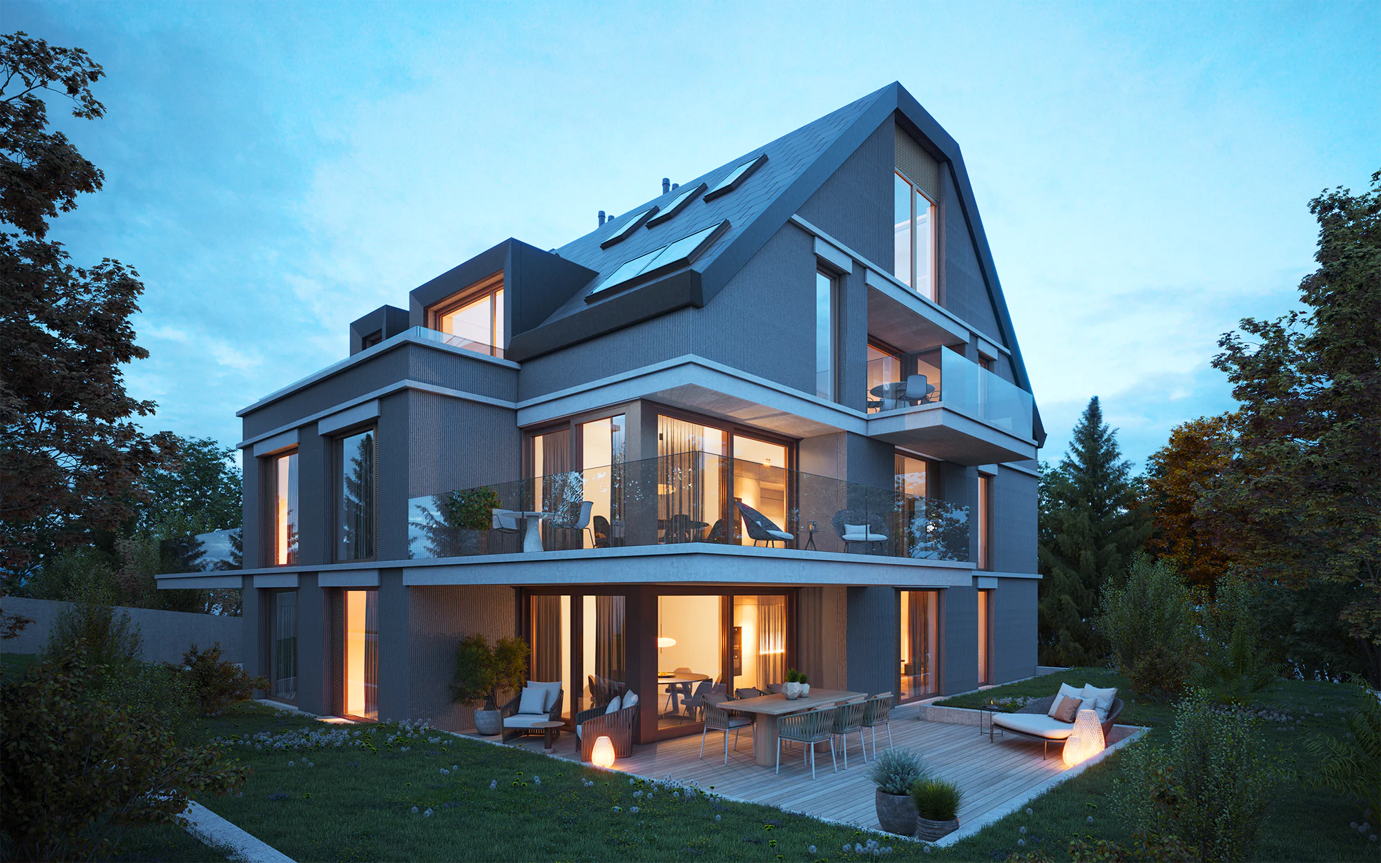 Architectural-rendering-rueslikon-outside-sunset-mood