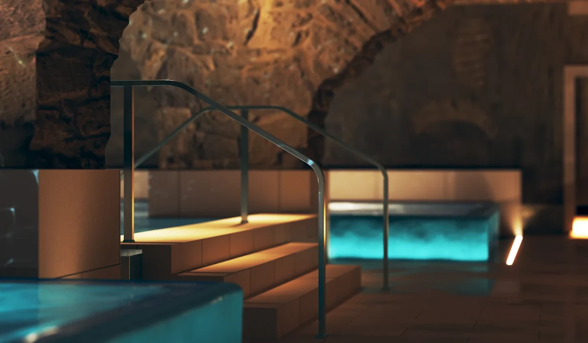 Graphex-spa-interior-rendering-stairs-thermal-bath-hurlimann