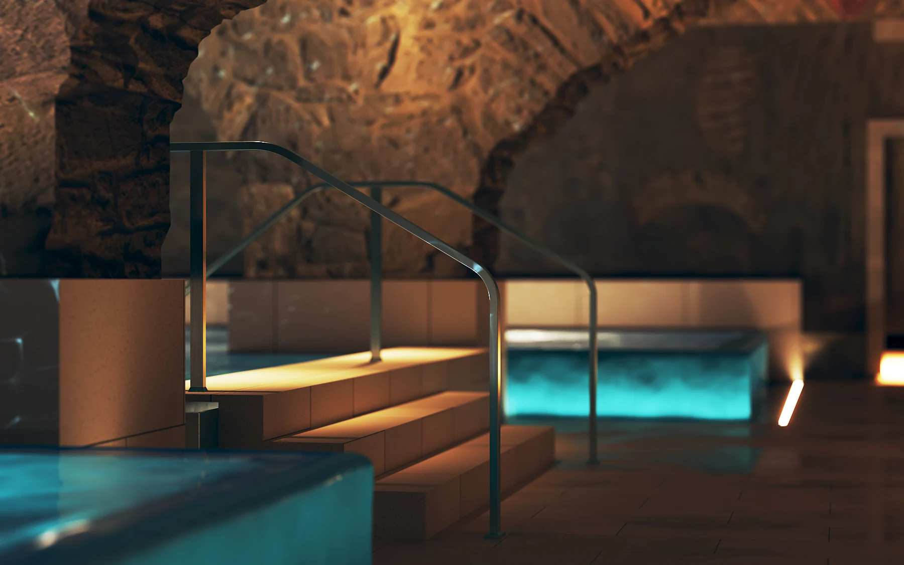 Graphex-spa-interior-rendering-stairs-thermal-bath-hurlimann