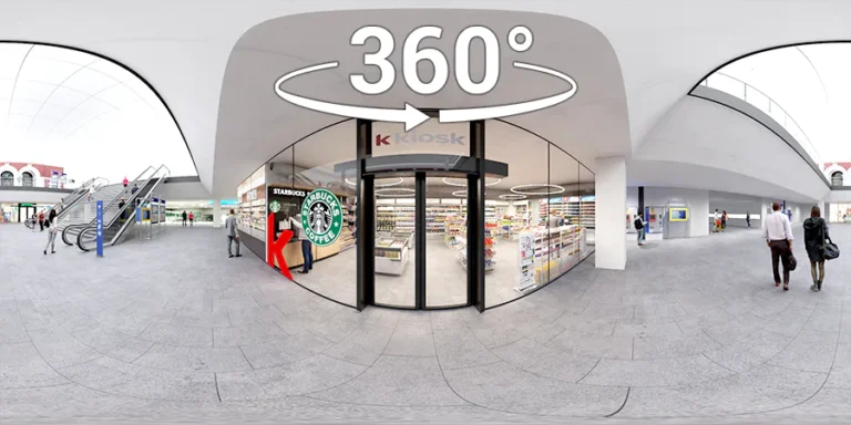 360° virtueller Rundgang durch einen Kiosk im Bahnhof von Lugano.
