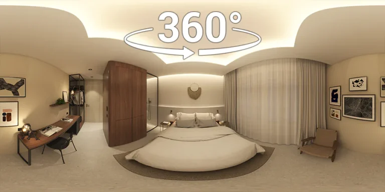 360° virtueller Rundgang durch ein Hotelzimmer an der Sihlstrasse in Zürich